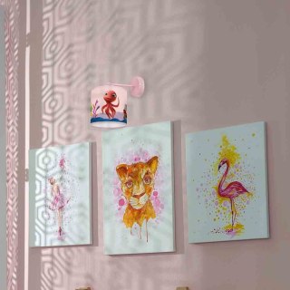 Kinkiet OŚMIORNICA LOLA MiniMini 1xE27 różowy do pokoju dziecka - Milagro