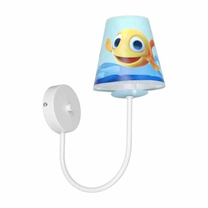 Kinkiet RYBKA MiniMini 1xE14 niebieski do pokoju dziecka - Milagro