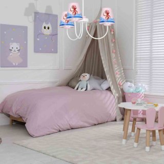 Żyrandol OŚMIORNICA LOLA MiniMini 3xE14 lampa wisząca potrójna różowa do pokoju dziecka - Milagro