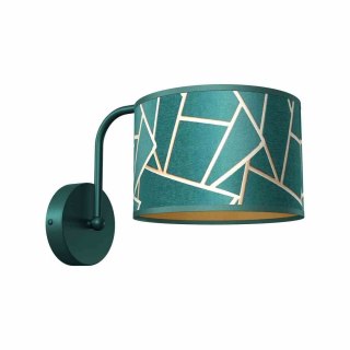 Kinkiet z abażurem ZIGGY GREEN butelkowa zieleń / złoty - Milagro