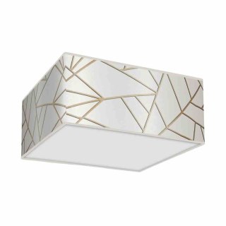 Plafon kwadratowy ZIGGY WHITE biały / złoty 40cm 2xE27 - Milagro