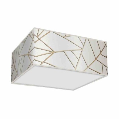 Plafon kwadratowy ZIGGY WHITE biały / złoty 40cm 2xE27 - Milagro