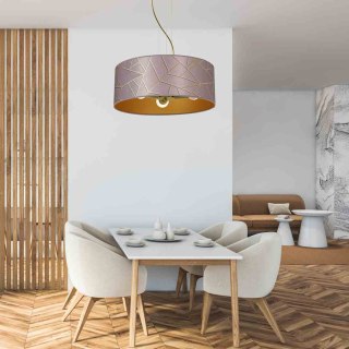 Lampa wisząca ZIGGY PINK pudrowy róż / złoty abażur - Milagro