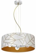 Lampa wisząca ZIGGY WHITE biało-złoty abażur - Milagro