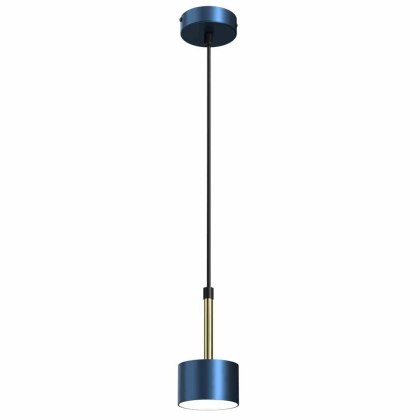 Lampa wisząca ARENA BLUE/GOLD pojedyncza drobna delikatna niebiesko-złota zwis GX53 - Milagro
