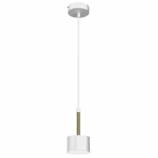 Lampa wisząca ARENA WHITE/GOLD pojedyncza drobna delikatna biało-złota zwis GX53 - Milagro