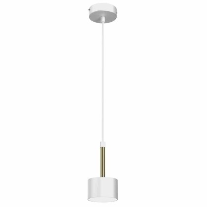 Lampa wisząca ARENA WHITE/GOLD pojedyncza drobna delikatna biało-złota zwis GX53 - Milagro