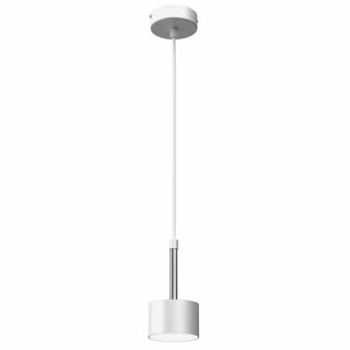 Lampa wisząca ARENA WHITE/SILVER pojedyncza drobna delikatna biało-srebrna zwis GX53 - Milagro