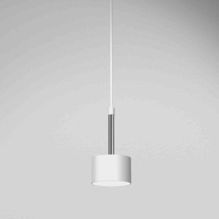 Lampa wisząca ARENA WHITE/SILVER pojedyncza drobna delikatna biało-srebrna zwis GX53 - Milagro