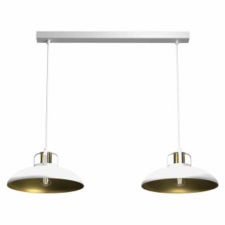 Lampa wisząca FELIX WHITE/GOLD 2 biało-złota podwójna w stylu loft - Milagro