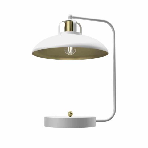 Lampka biurkowa FELIX WHITE/GOLD biało-złota w stylu loft - Milagro