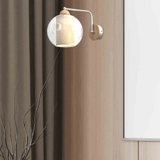 Kinkiet TELA rattanowy / biały ze szklanym kloszem 1xE27 - Milagro