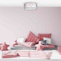 Plafon HEART 2xE27 biało-różowy okrągły do pokoju dziewczynki - Milagro