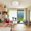 Plafon PAPILLON 2xE27 biało-różowy okrągły do pokoju dziewczynki - Milagro