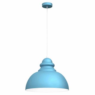 Lampa wisząca CORIN BLUE niebieska skandynawska 1xE27 - Milagro