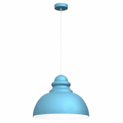 Lampa wisząca CORIN BLUE niebieska skandynawska 1xE27 - Milagro