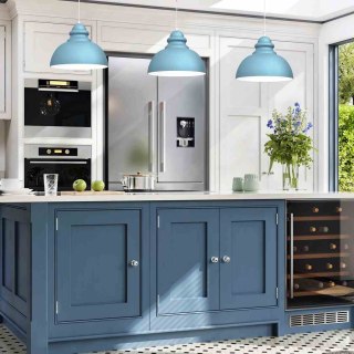 Lampa wisząca CORIN BLUE niebieska skandynawska 1xE27 - Milagro