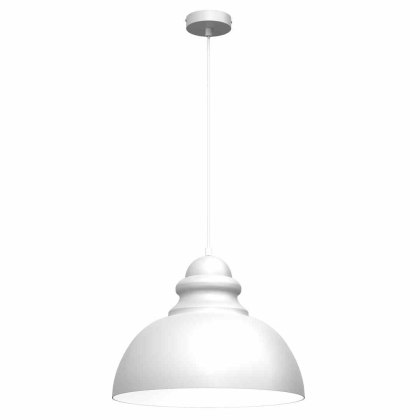 Lampa wisząca CORIN WHITE biała skandynawska 1xE27 - Milagro