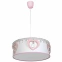 Lampa wisząca HEART 1xE27 biało-różowa do pokoju dziewczynki - Milagro