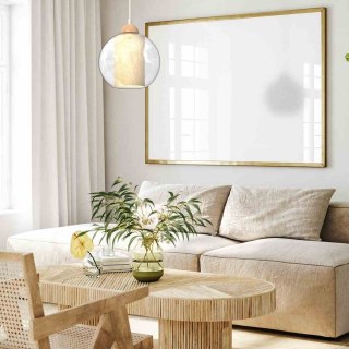 Lampa wisząca TELA 20 rattan / drewno / szklany klosz - Milagro