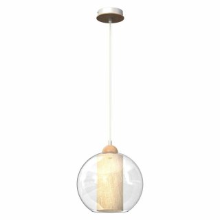 Lampa wisząca TELA 25 rattan / drewno / szklany klosz - Milagro