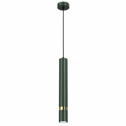 Lampa wisząca JOKER GREEN/GOLD zielono-złota pojedyncza tuba butelkowa zieleń - Milagro
