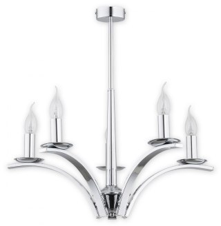 Lampa wisząca żyrandol KAPRA chrom 5 lampek ramion świeczki świeczniki - Lemir