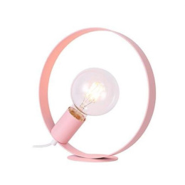 Lampa stołowa NEXO różowa okrągła lampka nocna z włącznikiem na kablu - Ledea