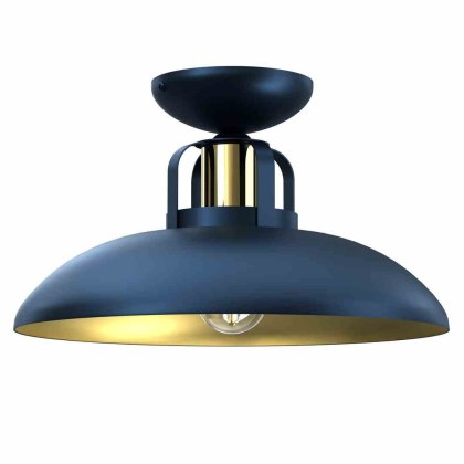 Lampa sufitowa FELIX NAVY BLUE/GOLD granatowo-złota w stylu loft - Milagro