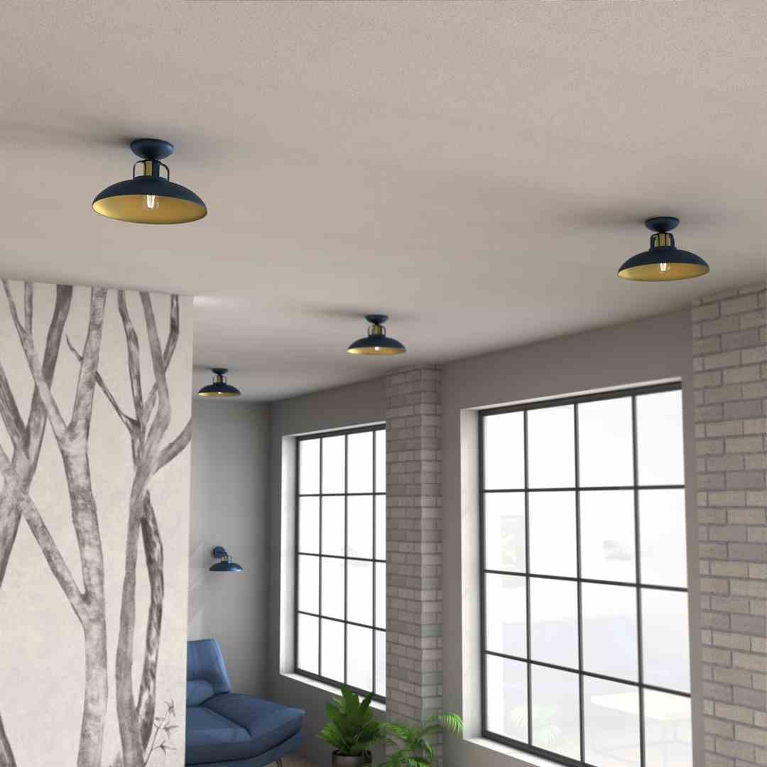 Lampa sufitowa FELIX NAVY BLUE/GOLD granatowo-złota w stylu loft - Milagro Lampa sufitowa FELIX NAVY BLUE/GOLD granatowo-złota w stylu loft - Milagro