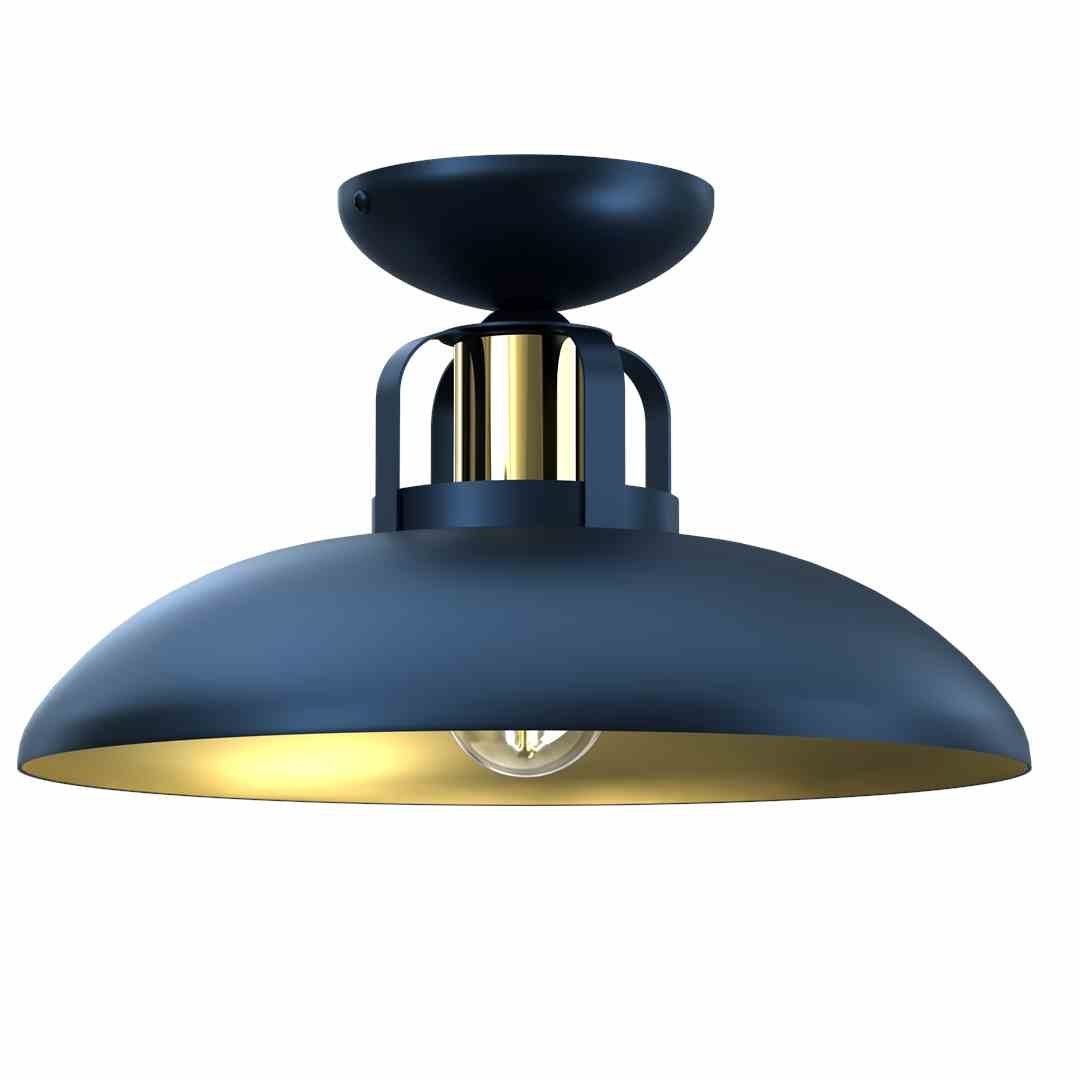 Lampa sufitowa FELIX NAVY BLUE/GOLD granatowo-złota w stylu loft - Milagro