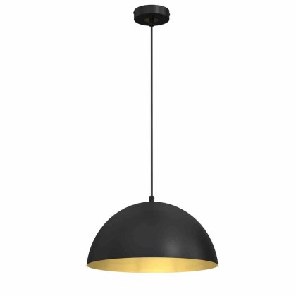 Lampa wisząca BETA BLACK/GOLD metalowa czarna / złota 35 cm E27 - Milagro