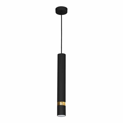 Lampa wisząca JOKER BLACK/GOLD czarno-złota pojedyncza tuba - Milagro