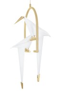 Lampa wisząca LORO 2 złota / świecące białe ptaki - King Home