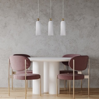 Lampa wisząca PIEGA 1 złota / biały szklany klosz - Light Prestige