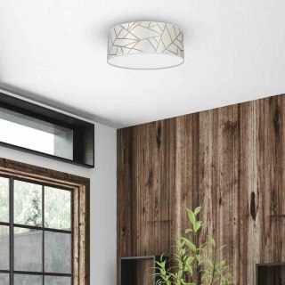 Plafon okrągły ZIGGY WHITE biały / złoty 40cm 2xE27 - Milagro