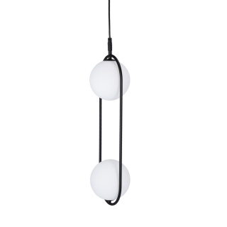Lampa wisząca CORDEL 2 podwójna czarna / kuliste klosze - Candellux Lighting