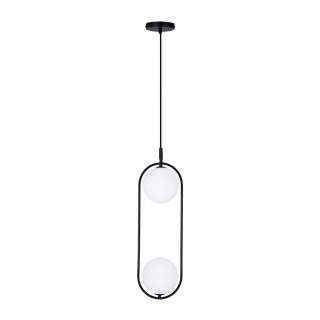 Lampa wisząca CORDEL 2 podwójna czarna / kuliste klosze - Candellux Lighting