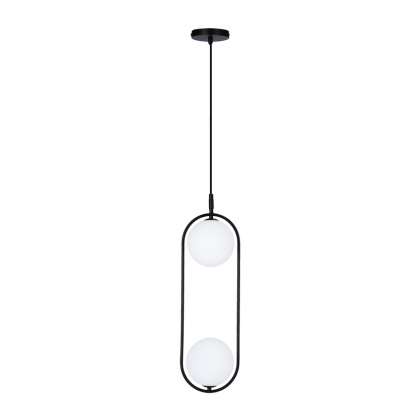 Lampa wisząca CORDEL 2 podwójna czarna / kuliste klosze - Candellux Lighting