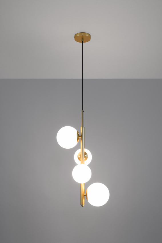 Lampa wisząca CORDEL 4 x G9 mosiądz zwis kuliste klosze - Candellux Lighting