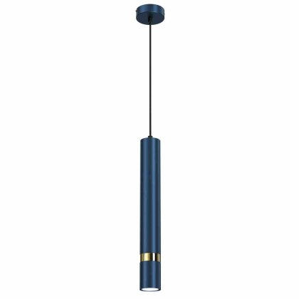 Lampa wisząca JOKER NAVY BLUE/GOLD granatowo-złota pojedyncza tubka - Milagro