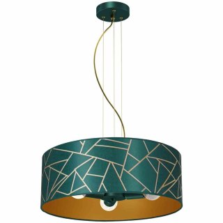 Lampa wisząca ZIGGY GREEN butelkowa zieleń / złoty abażur - Milagro