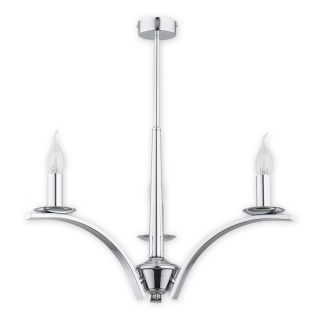 Lampa wisząca żyrandol KAPRA chrom 3 lampki ramiona świeczki świeczniki - Lemir