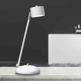 Lampka biurkowa ARENA WHITE / SILVER biało-srebrna na biurko stolik nocny - Milagro