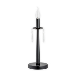 Lampka stołowa KAPRA świecznik świeczka czarny połysk - Lemir