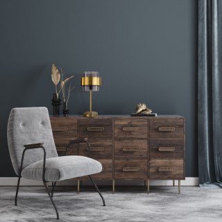 Lampa stołowa MIELE złota / dymne szkło lampka nocna - Light Prestige