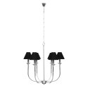 Lampa wisząca GLAMOUR 6 czarna / srebrna klasyczna elegancka - Light Prestige