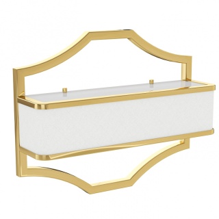 Kinkiet GERDO PARETTE GOLD złoty / biały kremowy elegancki w stylu hampton - Orlicki Design