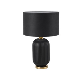 Lampa stołowa TAMIZA duża czarno-złota elegancka szkło / tkanina - Light Prestige