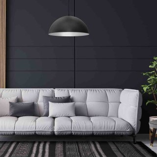 Lampa wisząca BETA BLACK / WHITE metalowa czarna / biała 45 cm E27 - Milagro